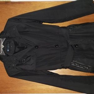 Reaction Kenneth Cole Womens Trench Coat Medium Black